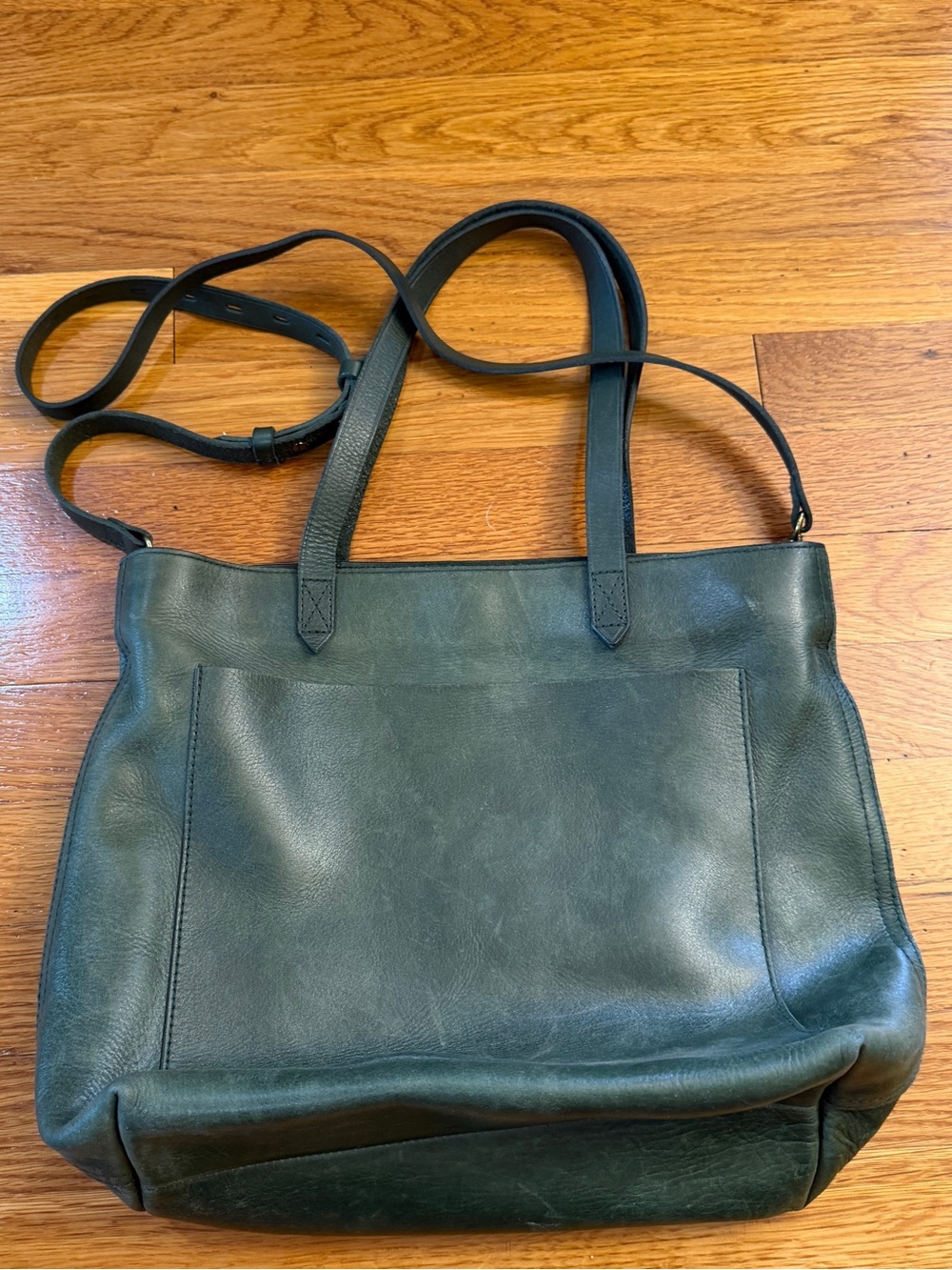 Madewell The Zip-Top Medium Transport Tote in Forest Green